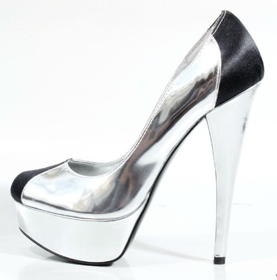 bebe silver heels