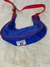 Vtg SKI ATHALON Blue,Red Nylon Fanny Pack Denver USA Zipper Strap