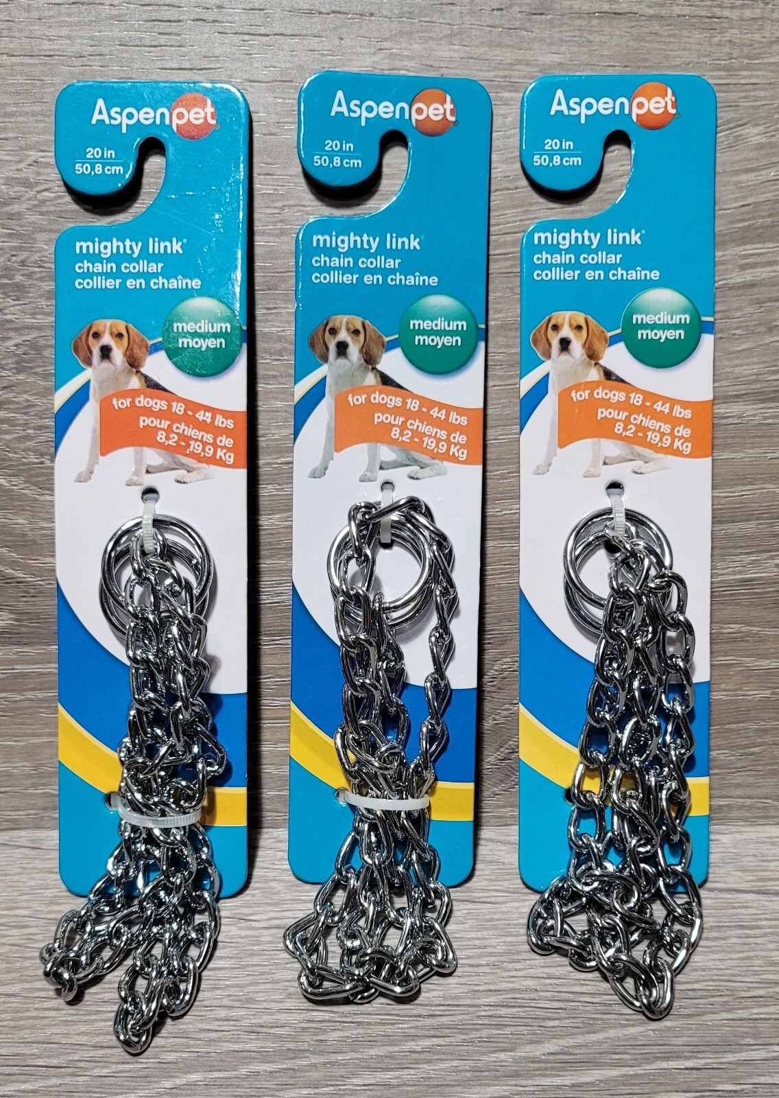 Lot Of 3 Aspen Pet Mighty Link Med 20" Dog Training Collars eBay