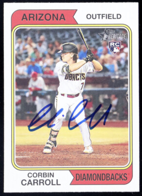Corbin Carroll Signed 2023 Topps Heritage Card #209 RC (JSA COA 