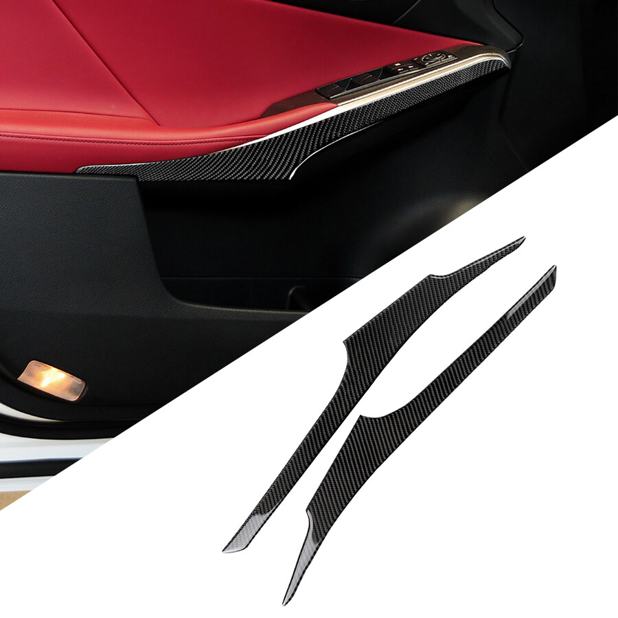 Carbon Fiber Door Armrest Covers For Lexus IS250/IS300/IS350 (2014-2018) – 2-Piece Set, Adhesive Back