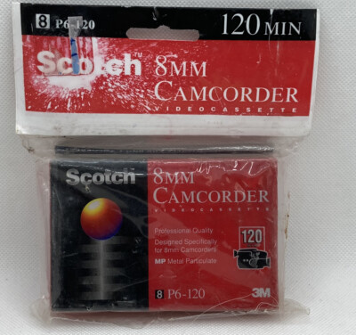 8mm Scotch  Blank Cassette Tape P6-120 Minutes Sealed NOS
