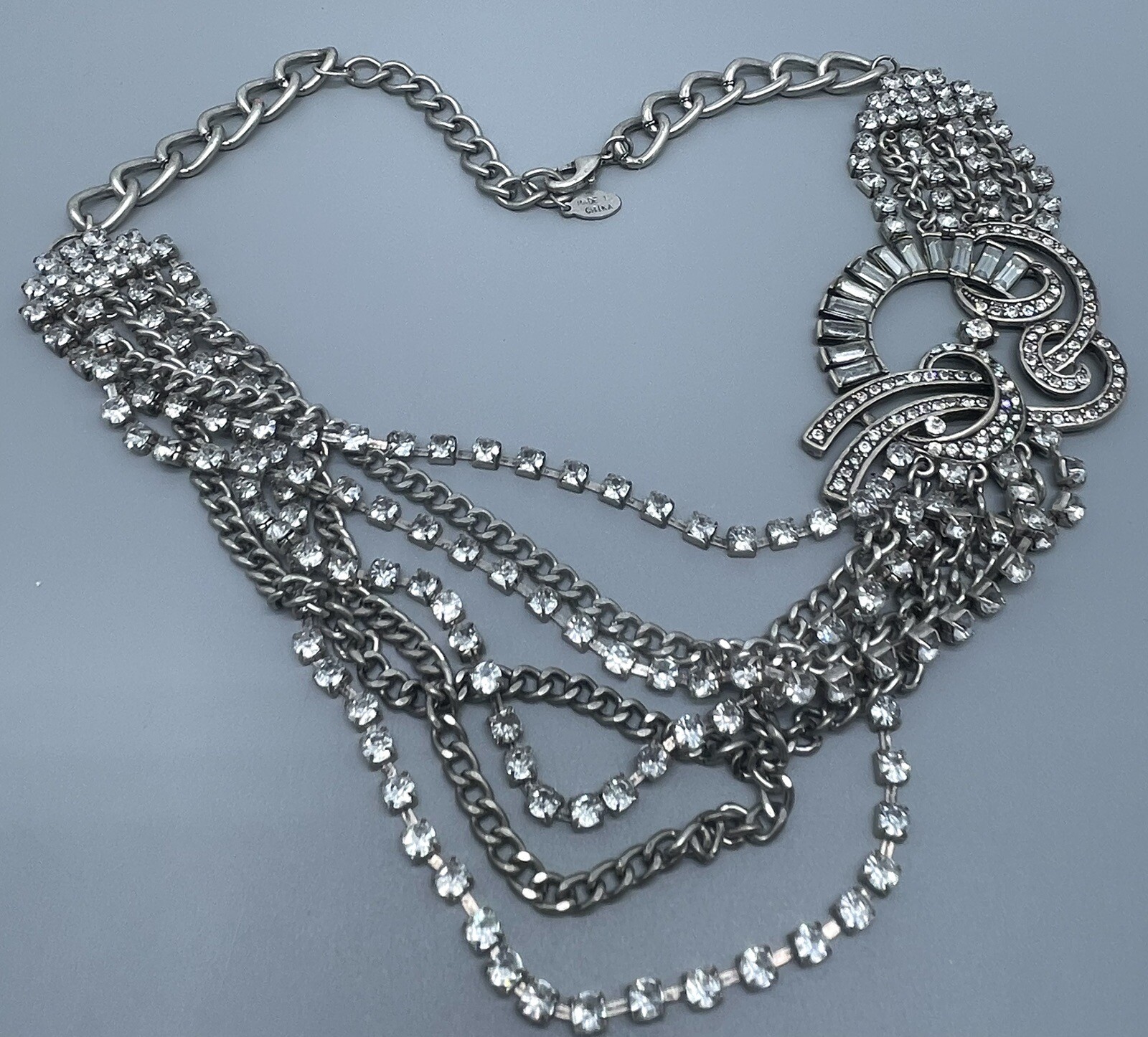 Robert Rose Cable Chain Rhinestone Statement Neck… - image 8