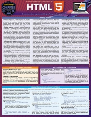 HTML 5: A Quickstudy Laminated Reference Guide (Poster)