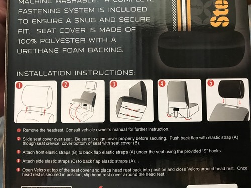 NFL Licensed Team Logo Printed Car Seat Cover - Picture 44 of 45