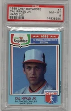 1988 MSA Chef Boyardee Card #7 Cal Ripken Jr. Baltimore Orioles PSA 8 Hand Cut