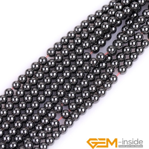 Natural Black MaMgnetic Hematite Round Ball Beads For Jewelry Making 2mm-16mm  - Picture 4 of 65