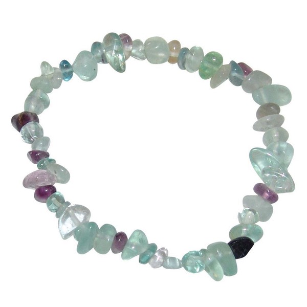 Fluorit Splitter Armband SchöNer GrüN Lila Fluorit Auf Stretchband-image