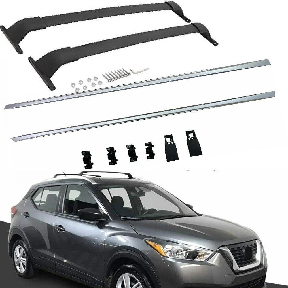 4Pcs Fits for Nissan Kicks 2017 2021 Roof Rail Rack Side Rail Bar Cross Bars