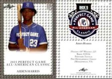 Aiden Harris  1st EVER PRINTED 2023  LEAF PERFECT GAME AAC ROOKIE CARD #1