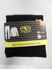 Athletic Works Boys Thermal Waffle Underwear Set-Black-Small 6/7 -NWT