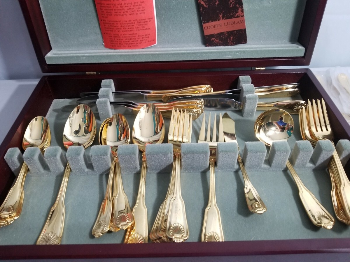 VINTAGE COOPER LUDLAM Sheffield England 24K Gold Plated Flatware