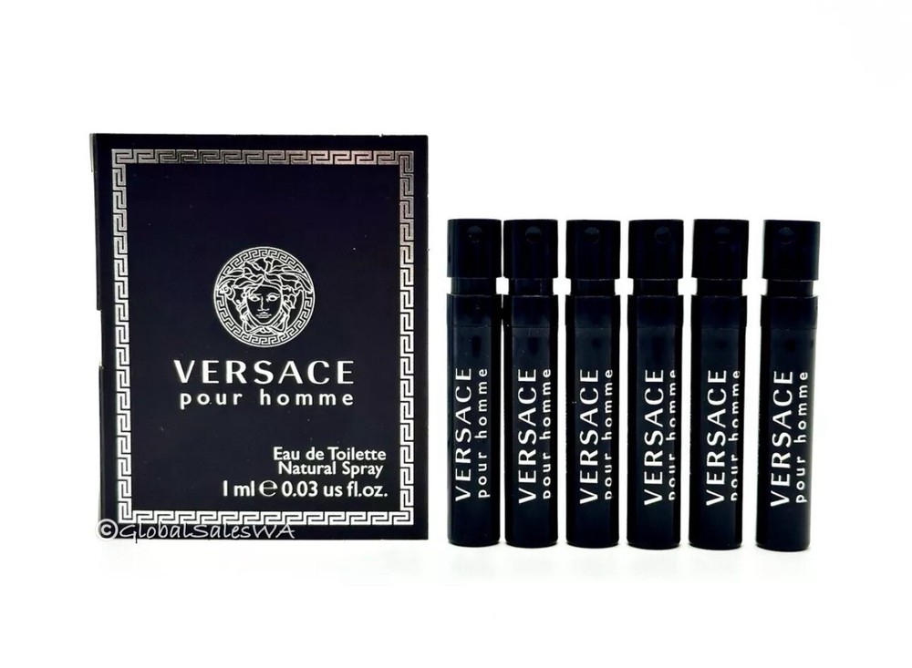 Versace Pour Homme Eau de Toilette 1mL each 5mL Total For Men 6-Pc Sample Set