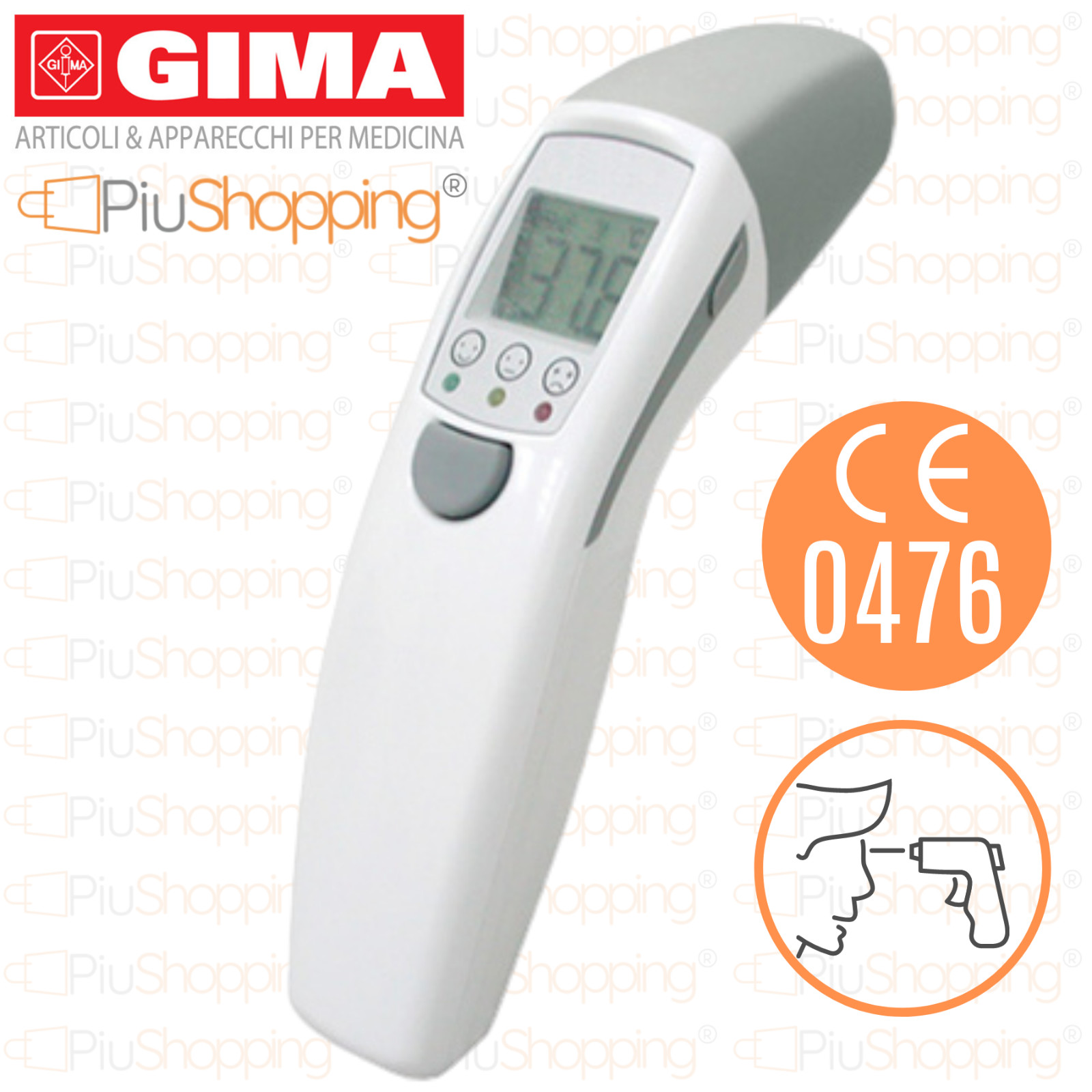 GIMA TERMOMETRO INFRAROSSI DIGITALE TEMPERATURA A DISTANZA SENZA CONTATTO FEBBRE