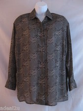 RENA ROWAN OLIVE GREEN PAISLEY BLOUSE SIZE 6 ...