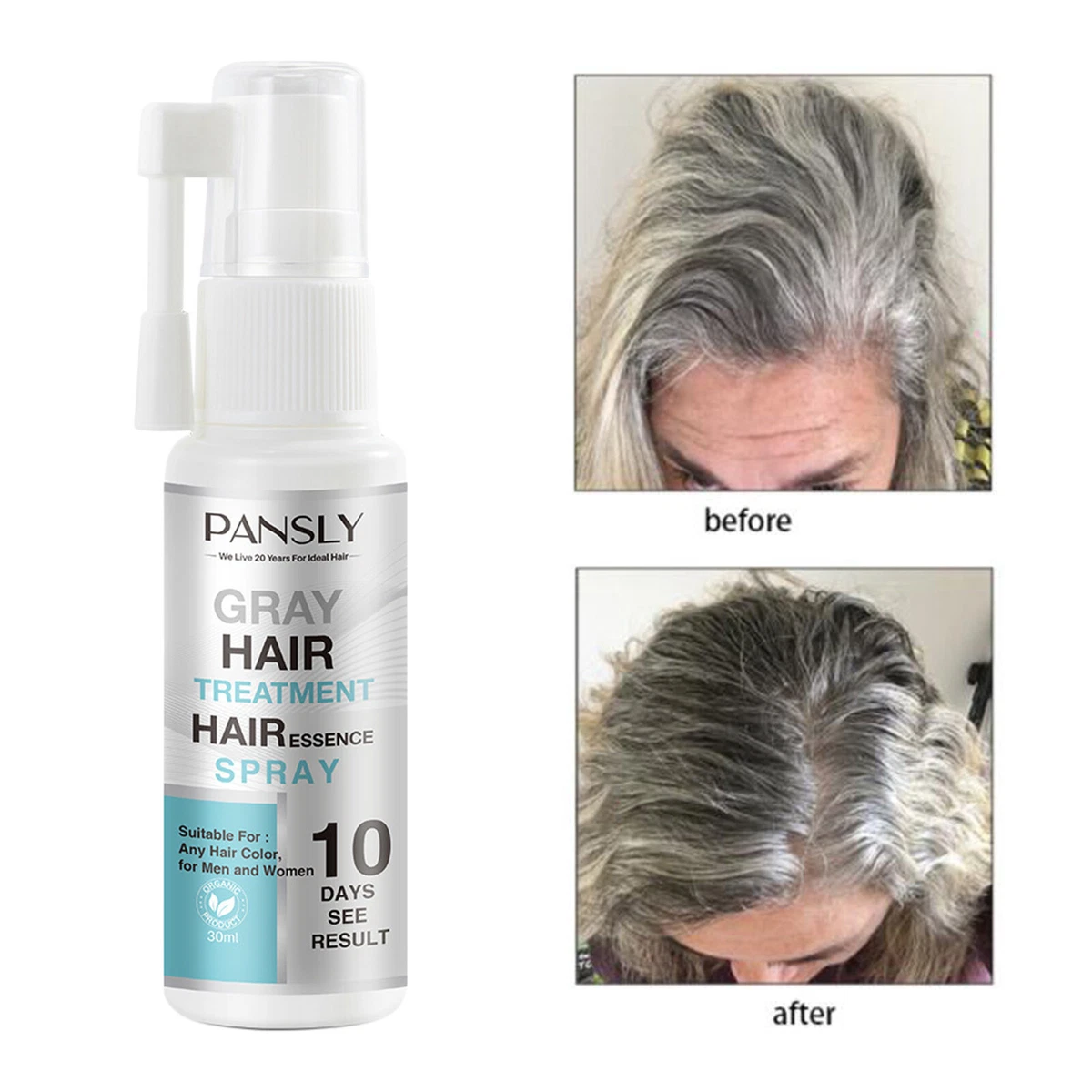 Herbal White Hair Treatment Liquid Hair Spray 30ML Nourishes Scalp
