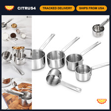 Premium 18/10 Stainless Steel Measuring Cup Set - 5PC Kitchen Tools, Silver