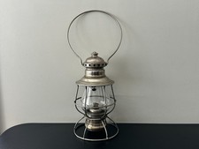 Antique - Nickel Plated Brass Railroad Conductors Lantern - MACBETH NO 208 Globe