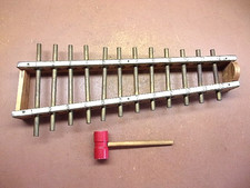 Antique Tubephone Xylophone Wood w/Brass Tubes and Wooden Mallet Lightly Damaged