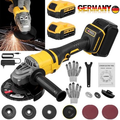 Akku Winkelschleifer Trennschleifer Schleifmaschine Flex Mit 2/1Akku 30000rpm