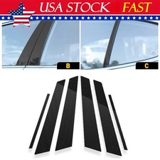 6 Carbon Fiber Pillar Post For Honda Civic 06-11 Door Cover Panel Trim Decor Eah