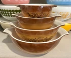 Pyrex Old Orchard Cinderella Nesting Mixing Bowls Complete Set of 4