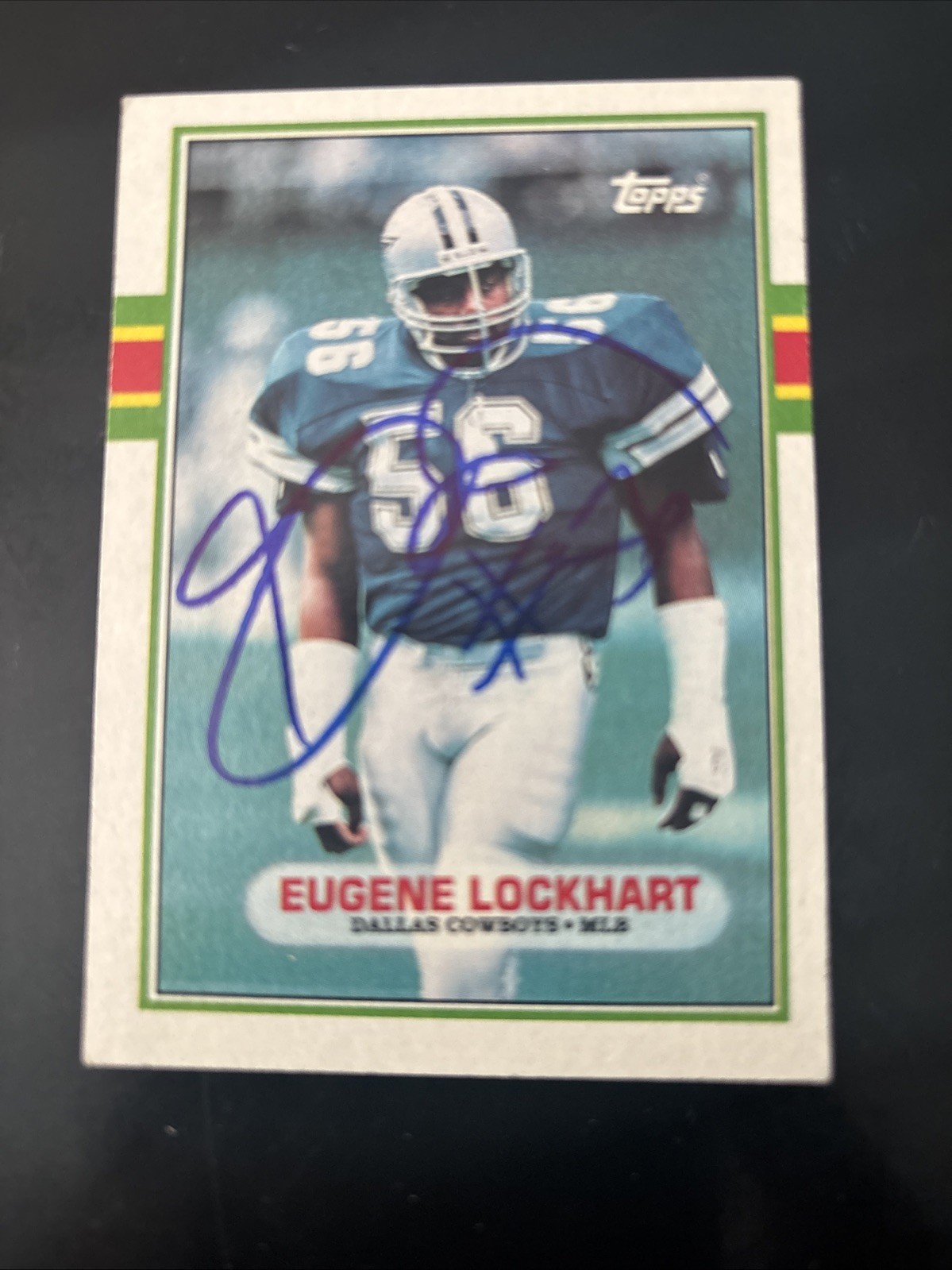 1989 Topps Eugene Lockhart Autographed Card #388 Dallas Cowboys