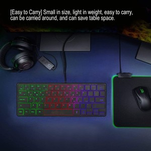 60% Wired Gaming Keyboard RGB Backlit Compact Mini Keyboard Ultra-Lightweight