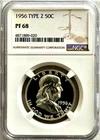 1956 PROOF FRANKLIN, NGC PR68, NO HAZE, SPOTS OR TONING, LIGHT FROST OBVERSE