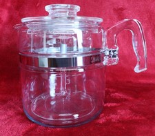 Vintage Pyrex Flameware 6 Cup Glass Coffee Percolator 7756 Complete