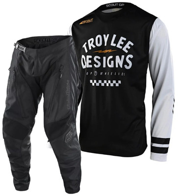 TROY LEE DESIGNS TLD GP SCOUT RACE KIT SUIT RIDE ON BLACK WHITE ENDURO NEU MX