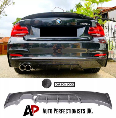 For BMW 2 Series F22 F23 Carbon Fibre Rear Diffuser Valance Bumper Kit 2013-21