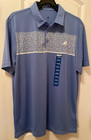 New w/ Tags! Men's Blue Adidas Golf Shirt with fine white floral print - Large — photo 1