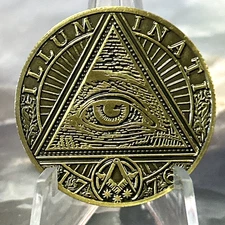 Illuminati Free Mason Challenge Coin 1776 Collectible Coin Token