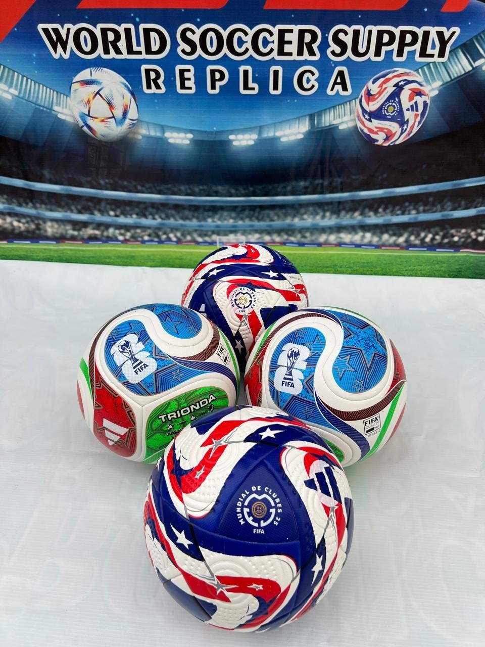Pack of 4 Trionda & World Cup USA 2025 Pro Soccer Balls – Size 5 Match Football thumbnail 2