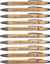Bible Verse Bamboo Pens Christian Pens Inspirational Scripture Stylus Ballpoint