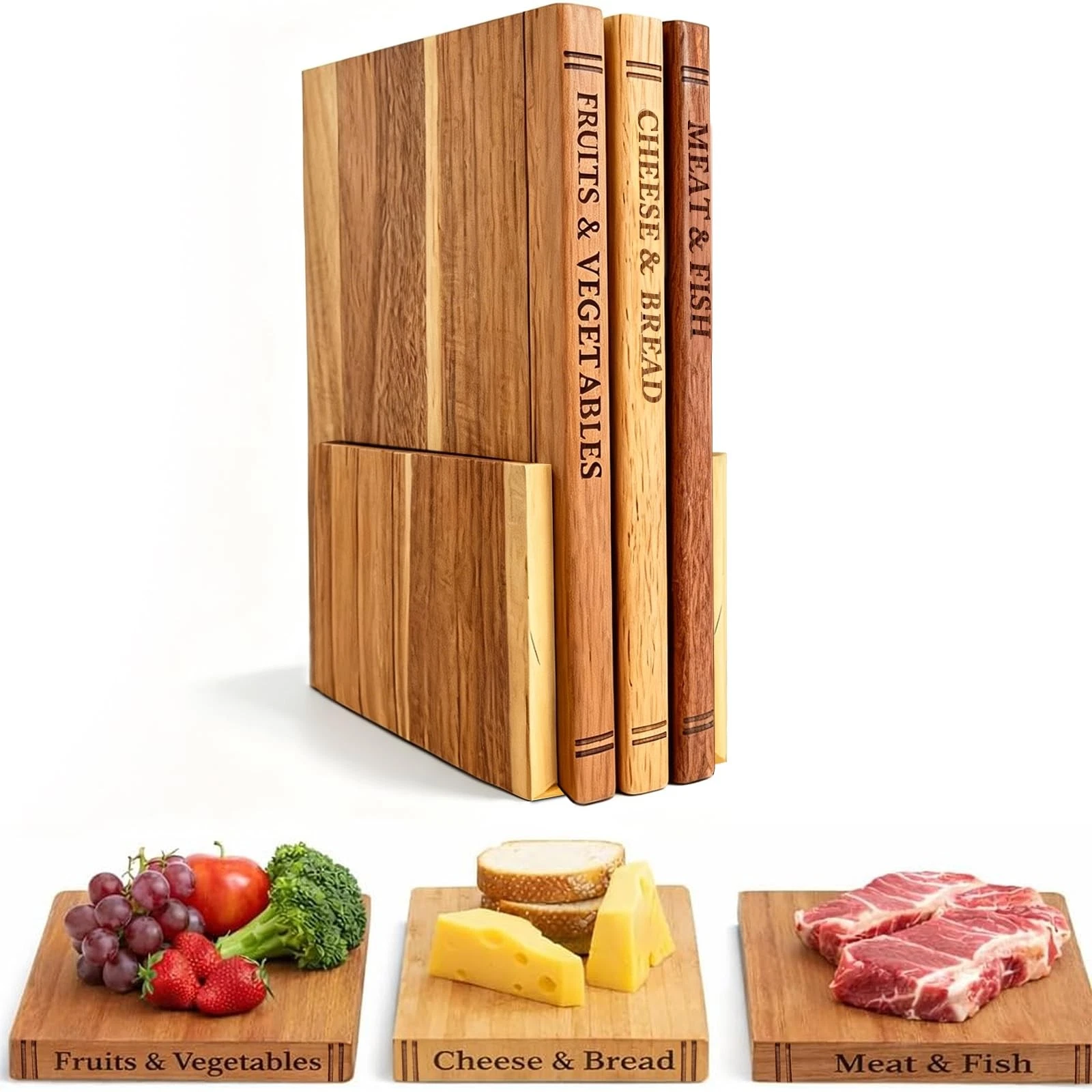 3Piece BookShaped Cutting Board Set Food Safe, NonSlip Chopping Boards for K...
Opens in a new windo