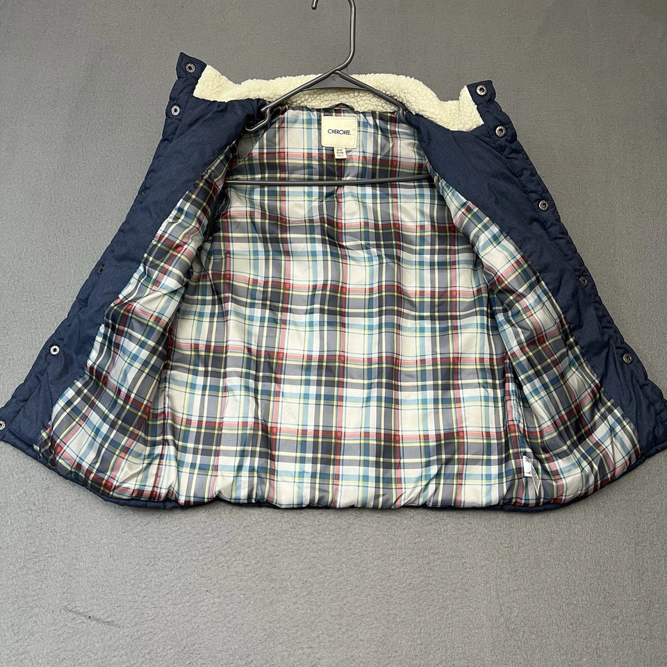 Chaleco Cherokee Puffer Azul Gris Botón Sin Mangas Niños Niños L 12-14 Foto 3 de 4
