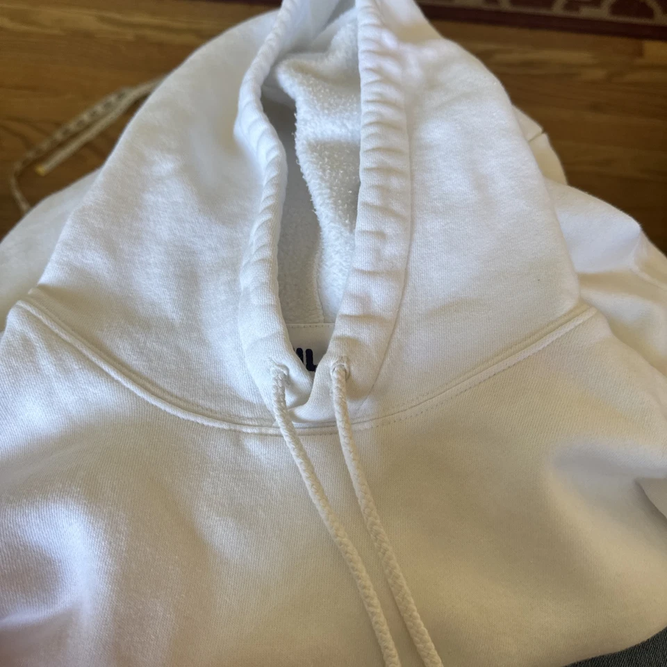 Sudadera con capucha blanca clásica para mujer FILA logotipo grande, talla M Foto 3 de 4