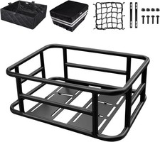 Bike Basket Rear Rack with Cargo Net, Liner and Waterproof Cover,Heavy Duty