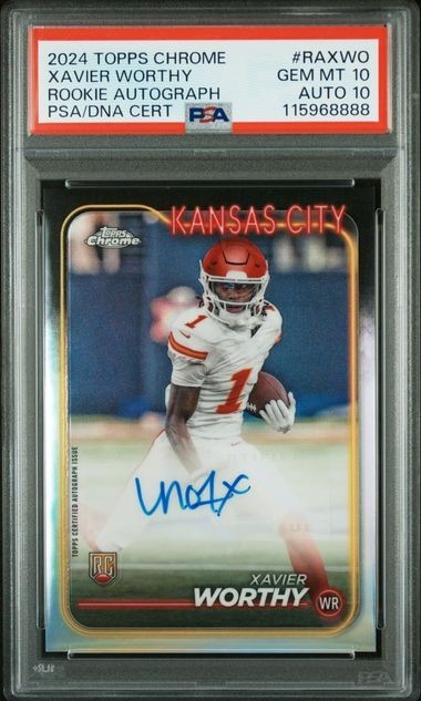 Xavier Worthy Topps Chrome Rookie Autographs Variations #RAXWO Base