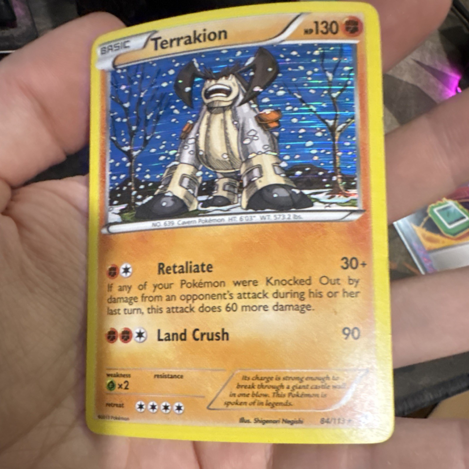Pokémon Terrakion Legendary Treasures Holo Rare 84/113 130 HP Retaliate English