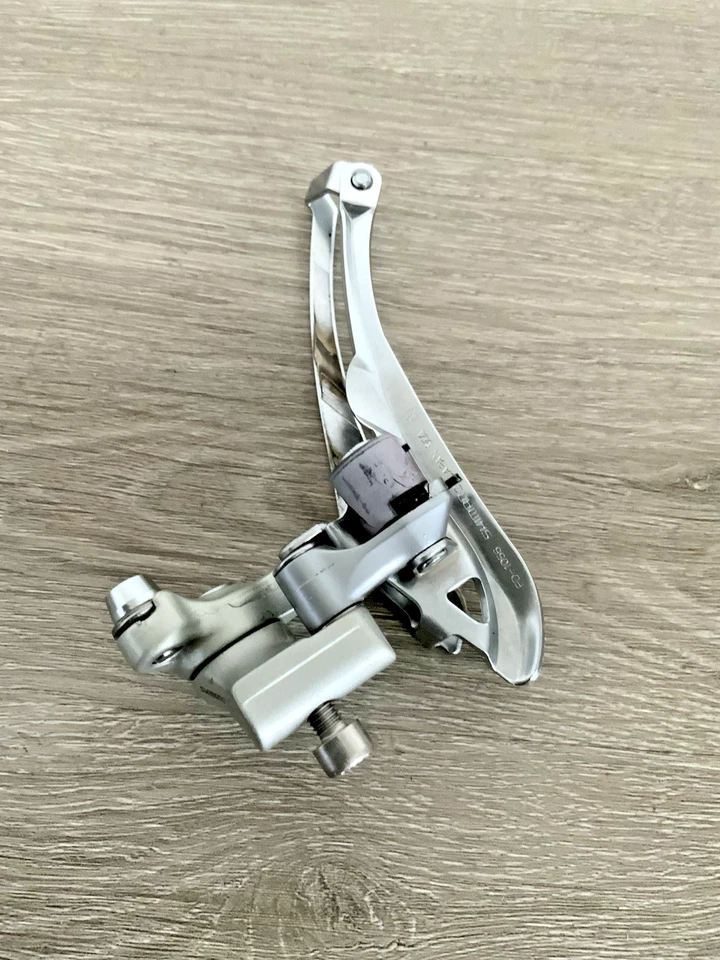 SHIMANO 105 FRONT DERAILLEUR BRAZE-ON MODEL 1056 6, 7, OR 8 SPEED GRAY - Image 3 of 4