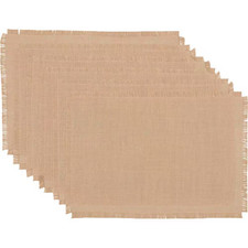 Jute Burlap 18 In. W. X 12 In. H Tan Placemat Set of 6