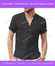 Mens Kurta Traditional Wear Cotton Shirt Kurta Mens Wear Half Sleeve Kurta