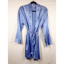 Victoria's Secret Blue Satin Tie Waist Robe