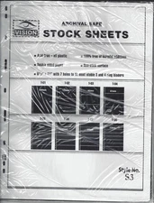 Vision Stock Sheets S3 Two-Sided 3-Row Black (Vario-Style) Pkg. 5