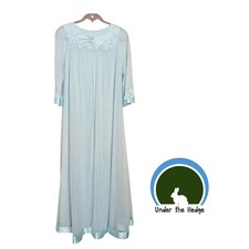 Vtg 60s Gossard Artemis Light Blue Peignoir Chiffon Robe Size Medium H2