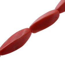 Coral Orange Oval Bead Strand 15 Inches - Natural Color Gemstone Beads