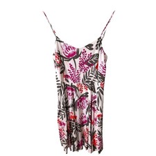 Old Navy Women's Size Large White Tropical Hawiian Floral Smocked Mini Dress